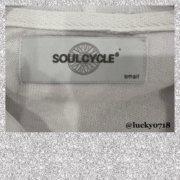 SoulCycle NWOT White Pullover Hoodie w Open Criss Cross Back Sz S - Picture 4 of 5